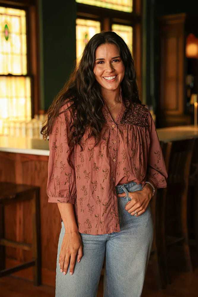 Jane Top- Cowgirl Print