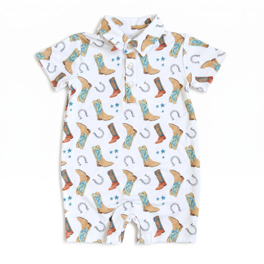 Knox Romper - Boots - Blue