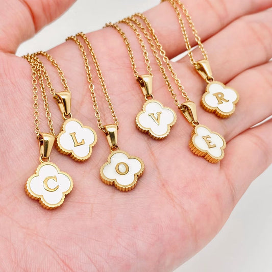 Not Your Basic Girl Initial Iridescent & Gold Necklace