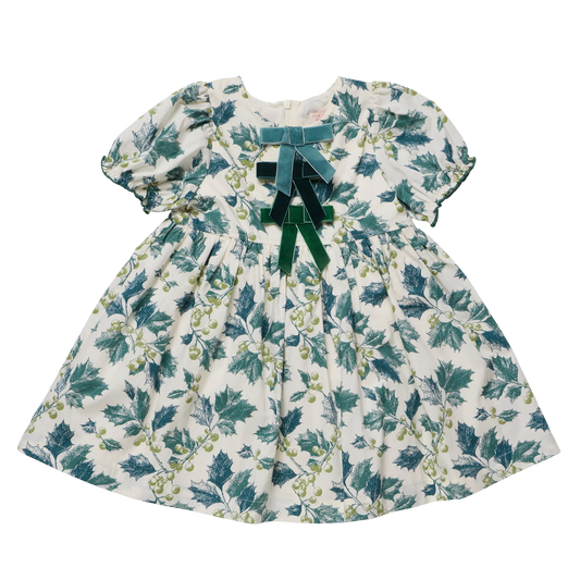 Girls Hermione Dress Green Holly