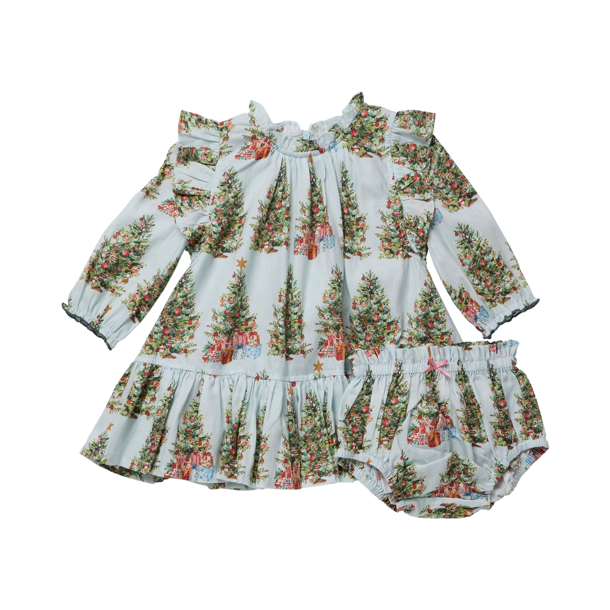Baby Girls Harper Dress Set trees and presents