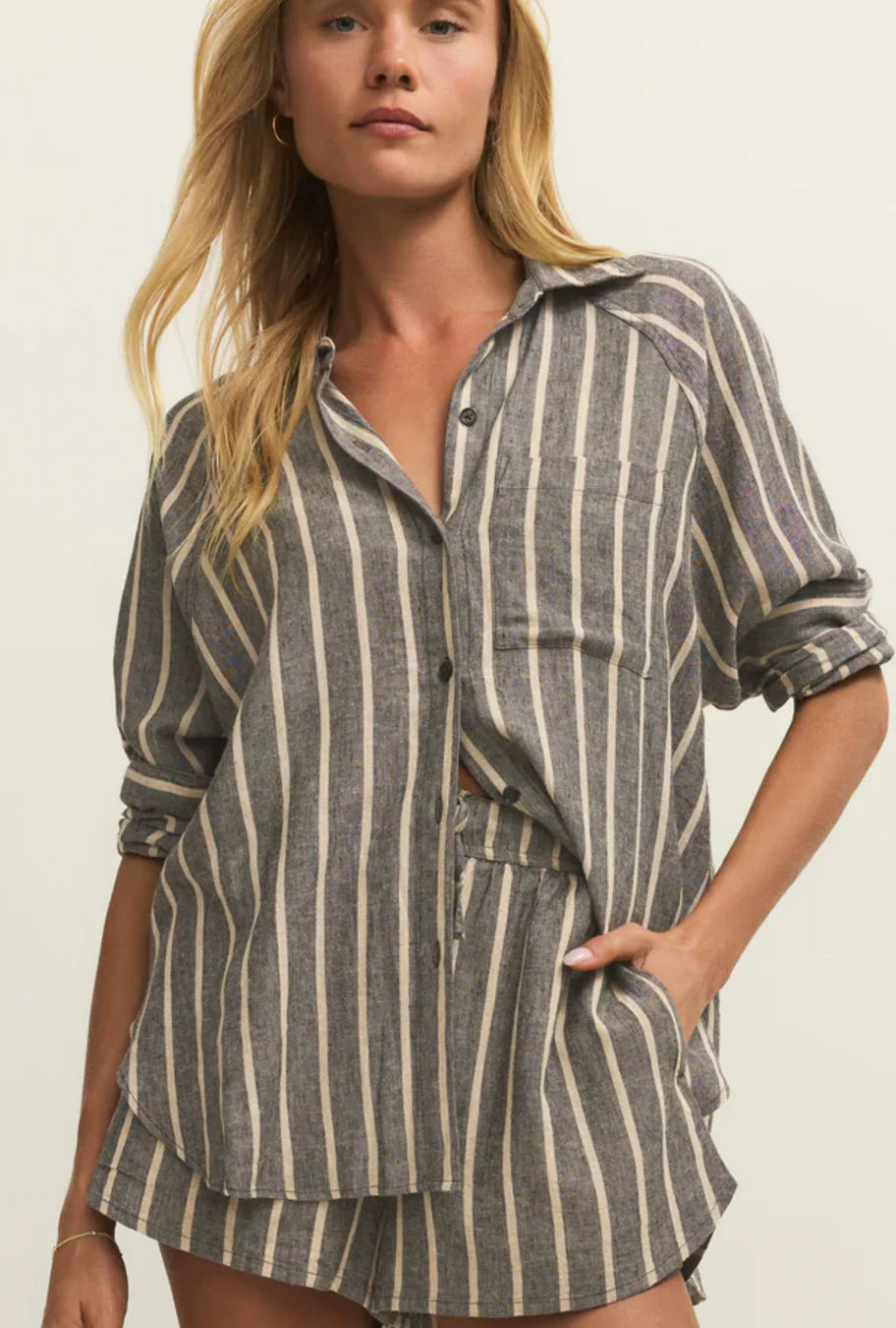 Perfect Linen Striped Top
