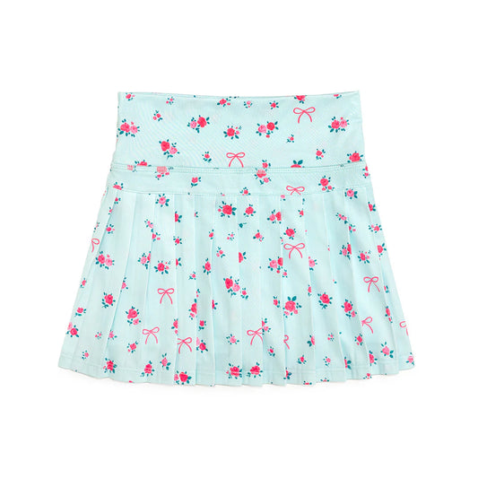 Sky Blue Floral Athletic Skort