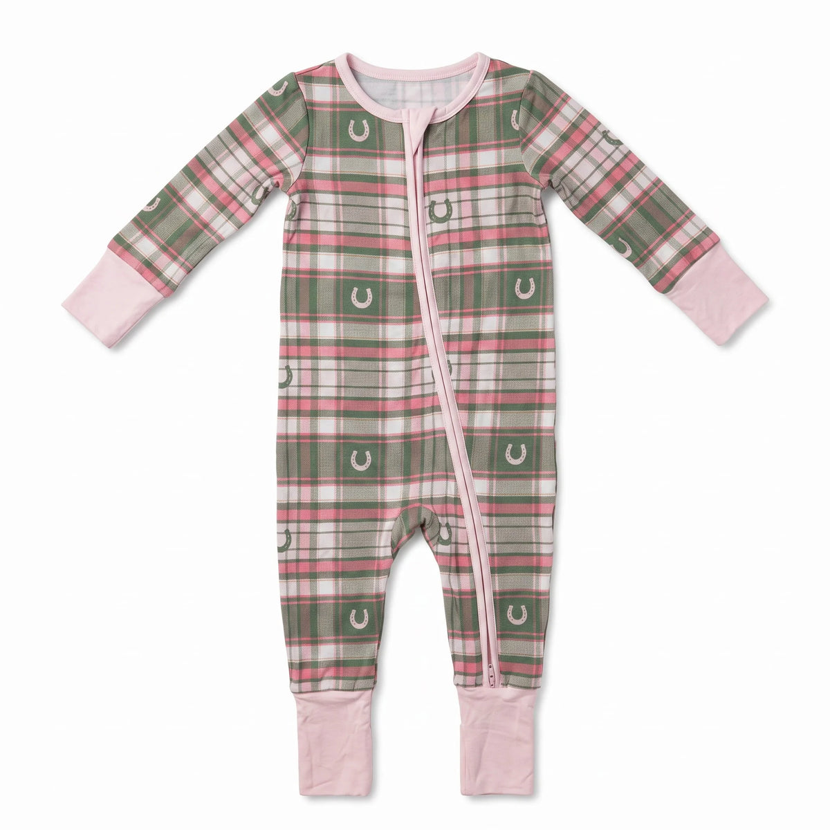 Zipper Romper - Horseshoe Plaid Boys/Girls