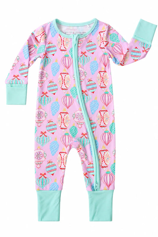 vintage ornament zipper romper