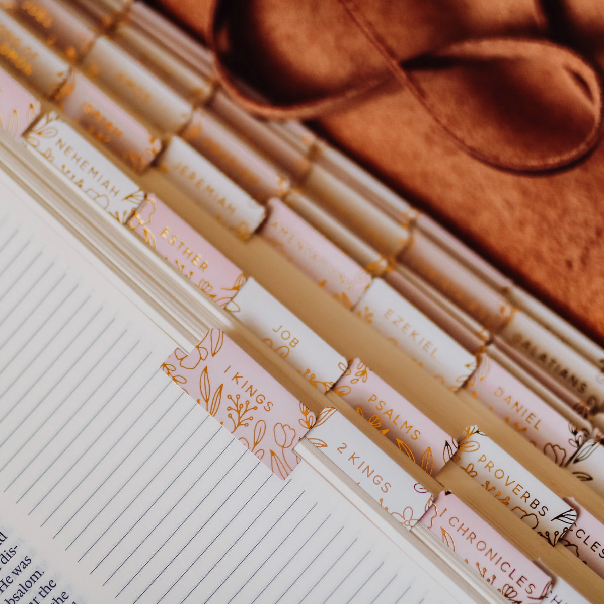The Daily Grace Co Gold Foil Bible Tabs Dusty Pink