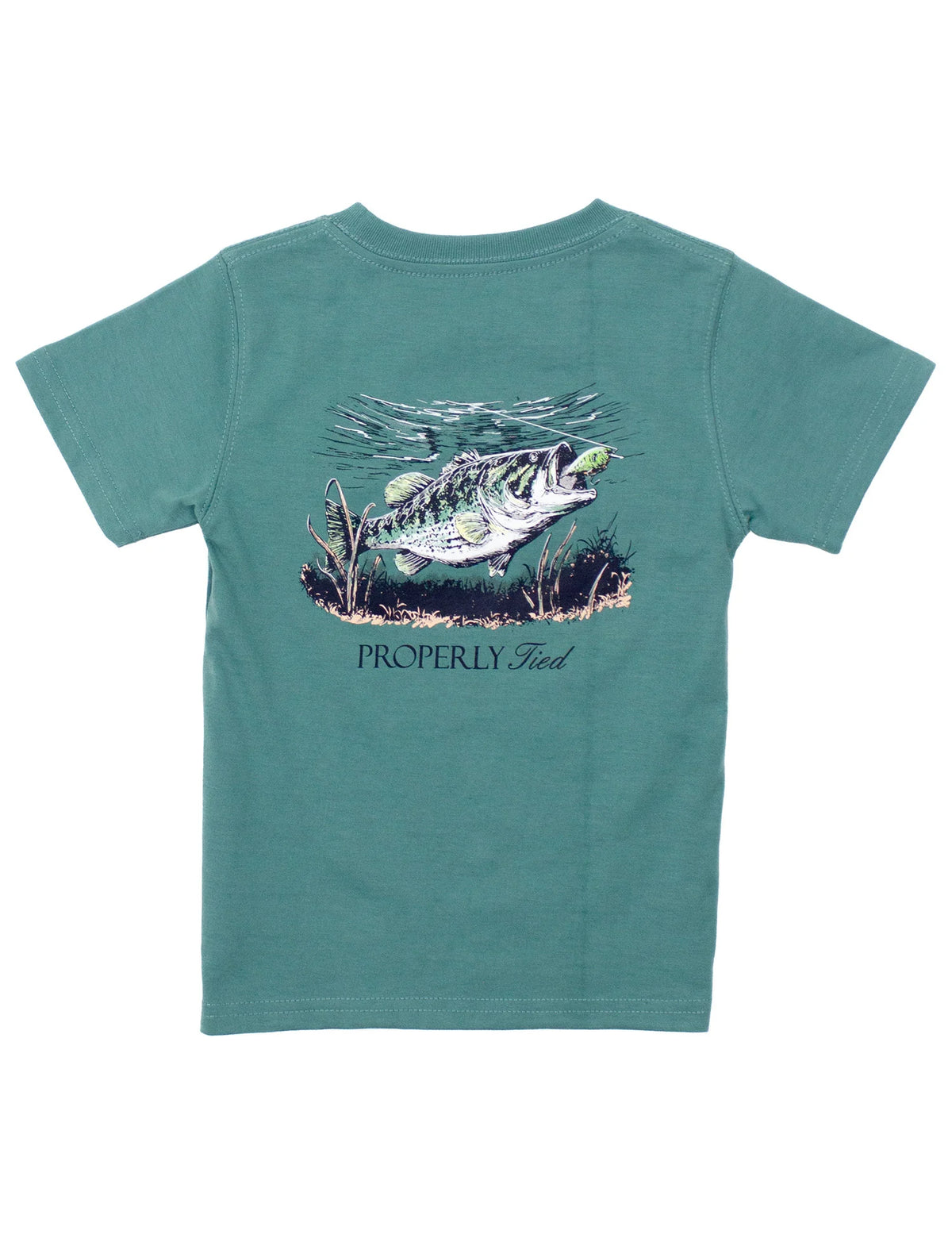 Boys Set The Hook SS Marine Green